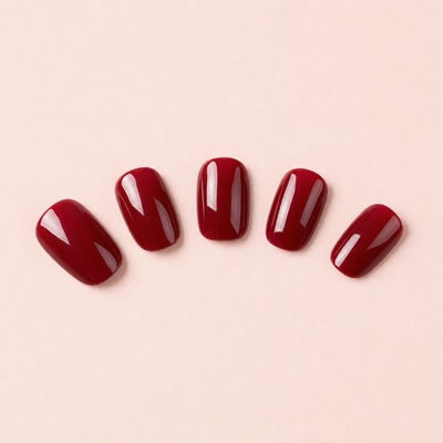 Cherry Red press-on nails, Short