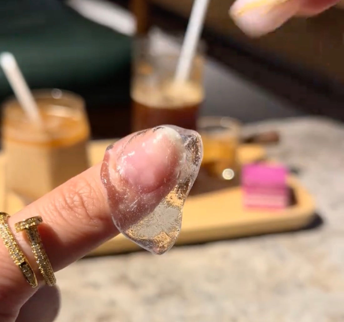 Jelly gel glue glowing under the UV wand