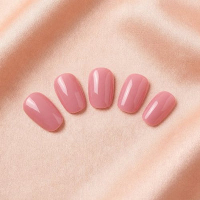 Blush Pink press-on nails, Short