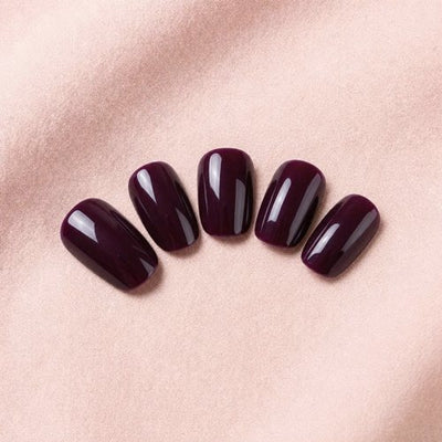 Burgundy Wine press-on nails, Short