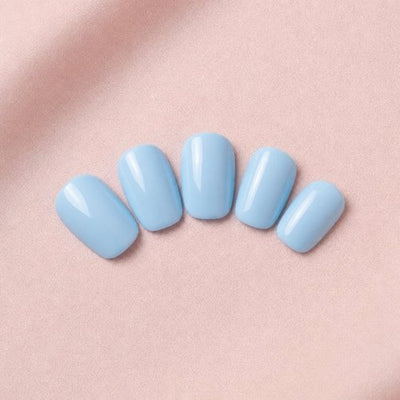 Sky Blue press-on nails, Short