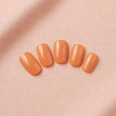 Soft Peach press-on nails, Short